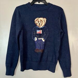 Polo Ralph Lauren Navy Bear Knit Crewneck Sweater - Women’s Size Medium